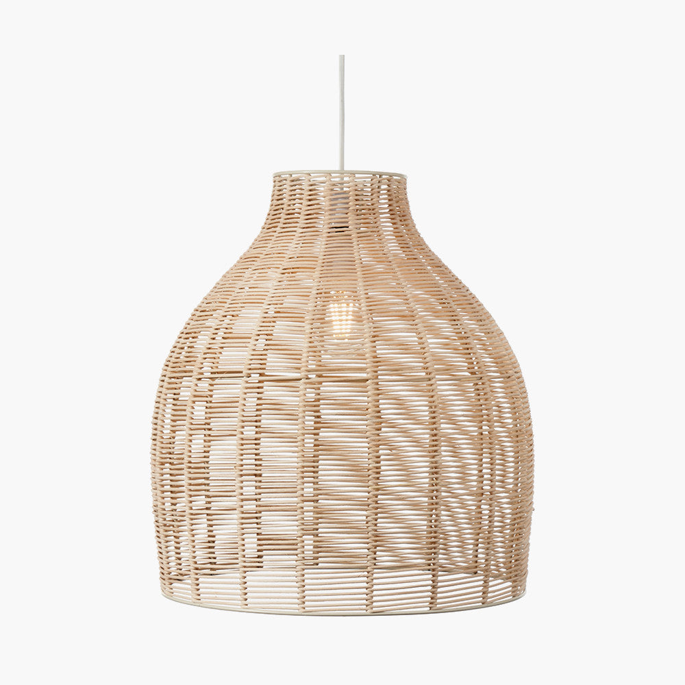 Caswell Natural Rattan Cloche Pendant Light